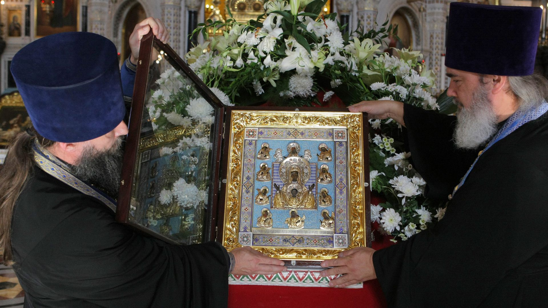 Курская Коренная икона Божией Матери Знамение в храме Христа Спасителя Курская Коренная икона Божией Матери Знамение в храме Христа Спасителя - РИА Новости, 1920, 16.08.2024