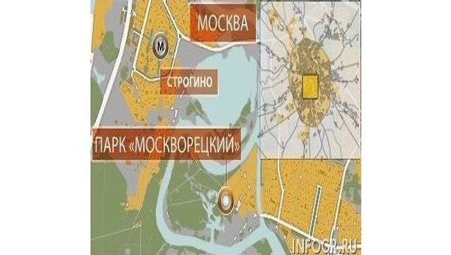 Парк Москворецкий на карте Москвы Парк Москворецкий на карте Москвы