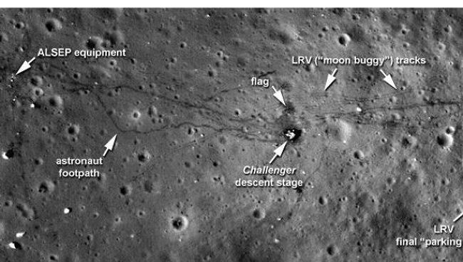 Новые сверхчеткие снимки места посадки лунного модуля «Аполлона-17»