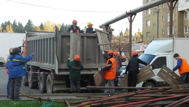Последствия падения строительных лесов в Зеленограде Последствия падения строительных лесов в Зеленограде