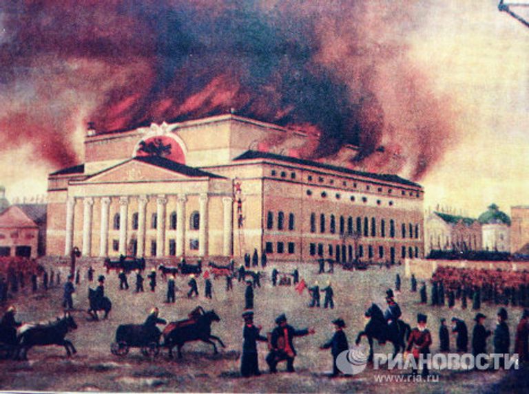 Картина Пожар Большого театра 11 марта 1853 года Картина Пожар Большого театра 11 марта 1853 года