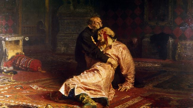 Репродукция картины художника Ильи Репина Иван Грозный и сын его Иван 16 ноября 1581 года. Государственная Третьяковская галерея Репродукция картины художника Ильи Репина Иван Грозный и сын его Иван 16 ноября 1581 года. Государственная Третьяковская галерея
