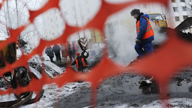 Прорыв трубы отопления