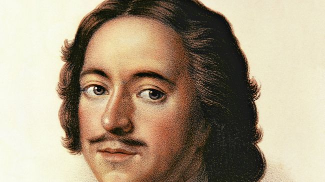 Петр Первый. Цветная раскрашенная литография с портрета Жана Натье
