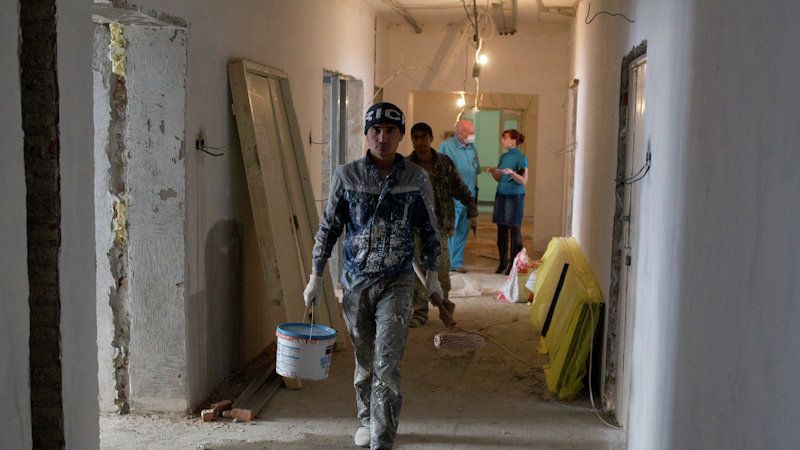 Капитальный ремонт в областной клинической больнице (ОКБ) Капитальный ремонт в областной клинической больнице (ОКБ) - РИА Новости, 1920, 17.12.2020