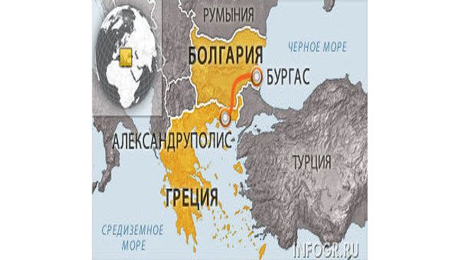 Карта проекта Бургас-Александруполис