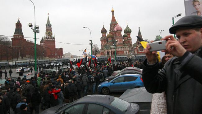 Акция протеста на Площади Революции в Москве