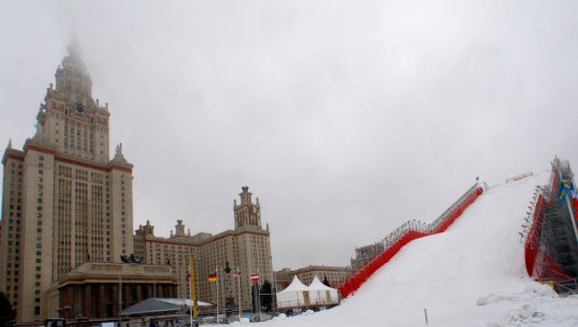 Горнолыжная трасса на Воробьевых горах