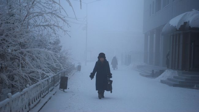 Сильные морозы в Якутске