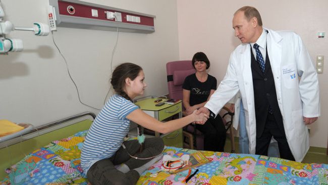 Премьер-министр РФ В.Путин посетил Центр детской гематологии, онкологии и иммунологии Премьер-министр РФ В.Путин посетил Центр детской гематологии, онкологии и иммунологии
