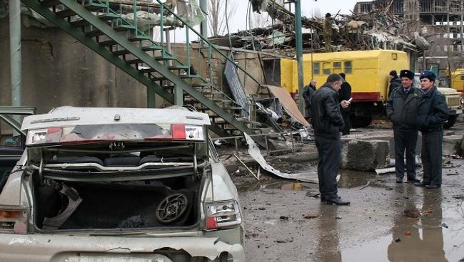 На месте теракта в Махачкале