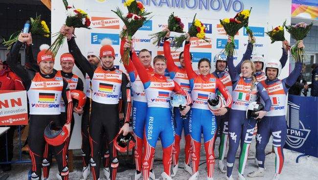 Призеры чемпионата Европы по санному спорту