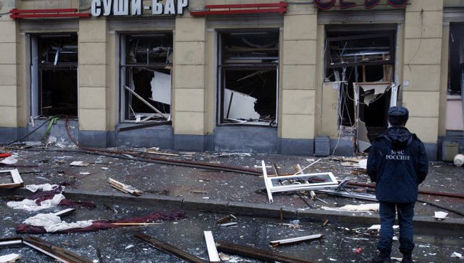 Взрыв газового баллона в ресторане Харбин в Санкт-Петербурге