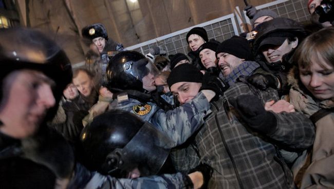 Задержание участников несанкционированной акции