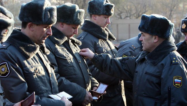 Общегородской строевой смотр милиционеров