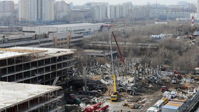 Обрушение строящегося здания на юге Москвы