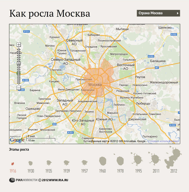 Как росла Москва