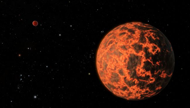 Экзопланета UCF-1.01 и ее солнце Gliese 436 в представлении художника Экзопланета UCF-1.01 и ее солнце Gliese 436 в представлении художника