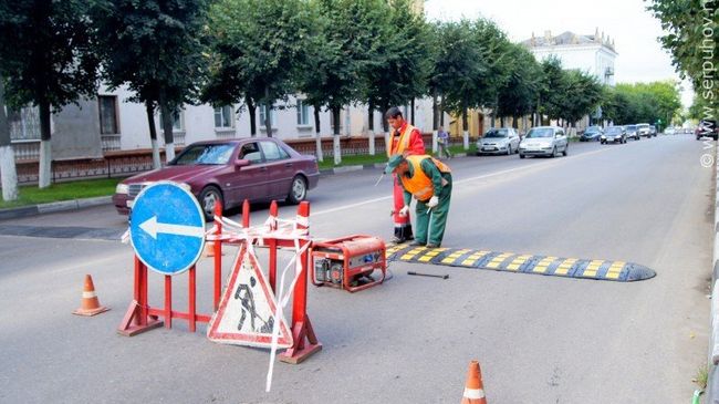 Установка лежачих полицейских в Подмосковье Установка лежачих полицейских в Подмосковье