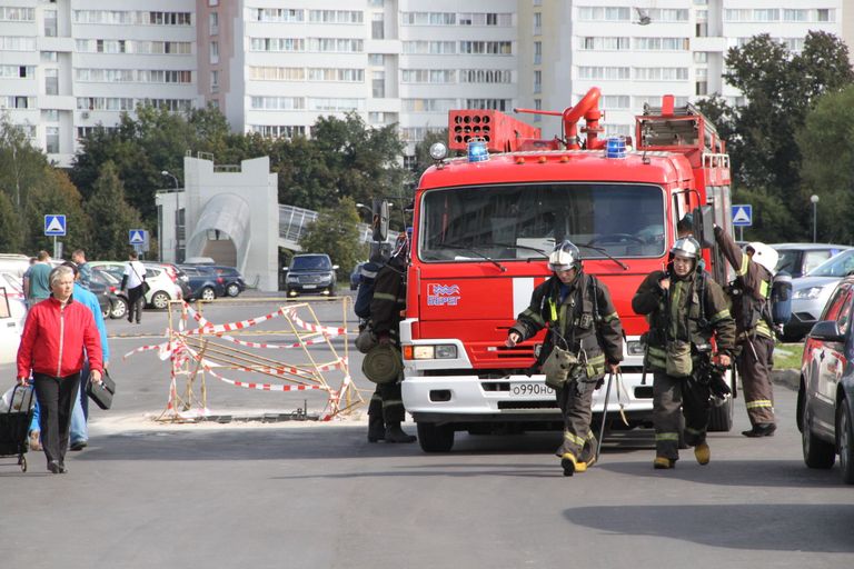 Пожарные учения в Зеленограде Пожарные учения в Зеленограде