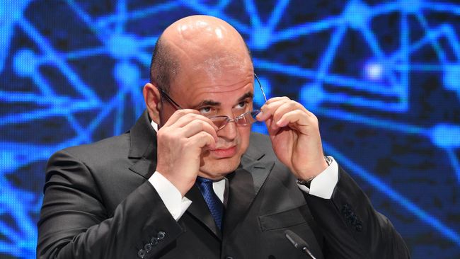 Председатель правительства РФ Михаил Мишустин выступает на форуме Цифровое будущее глобальной экономики