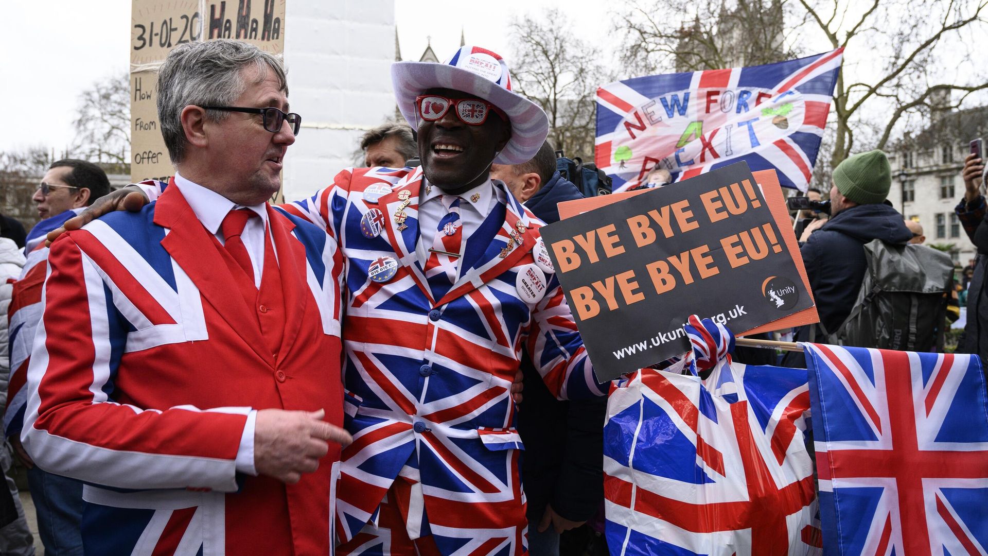 Сторонники Brexit на торжественных мероприятиях, посвященных выходу Великобритании из ЕС (Brexit Party) на площади Парламента в Лондоне Сторонники Brexit на торжественных мероприятиях, посвященных выходу Великобритании из ЕС (Brexit Party) на площади Парламента в Лондоне - РИА Новости, 1920, 24.12.2020