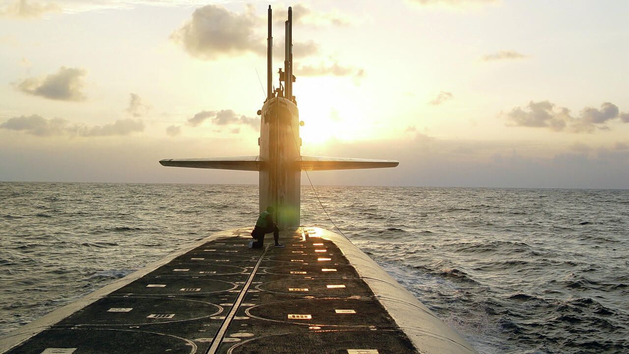 Закрытые ракетные шахты на подводной лодке USS Wyoming класса Огайо Закрытые ракетные шахты на подводной лодке USS Wyoming класса Огайо - РИА Новости, 1920, 05.02.2026