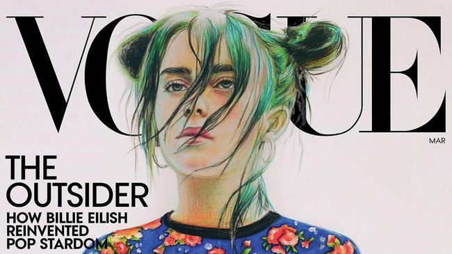 Рисунок Билли Айлиш авторства Анастасии Ковтун на обложке журнала Vogue Рисунок Билли Айлиш авторства Анастасии Ковтун на обложке журнала Vogue