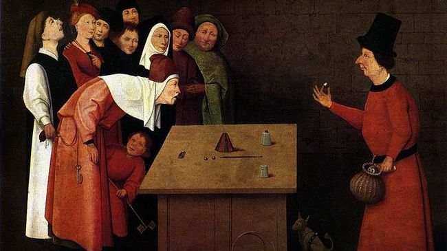 Иероним Босх. Фокусник. 1475-80 годы. Национальный музей, Сен-Жермен-ан-Ле Иероним Босх. Фокусник. 1475-80 годы. Национальный музей, Сен-Жермен-ан-Ле
