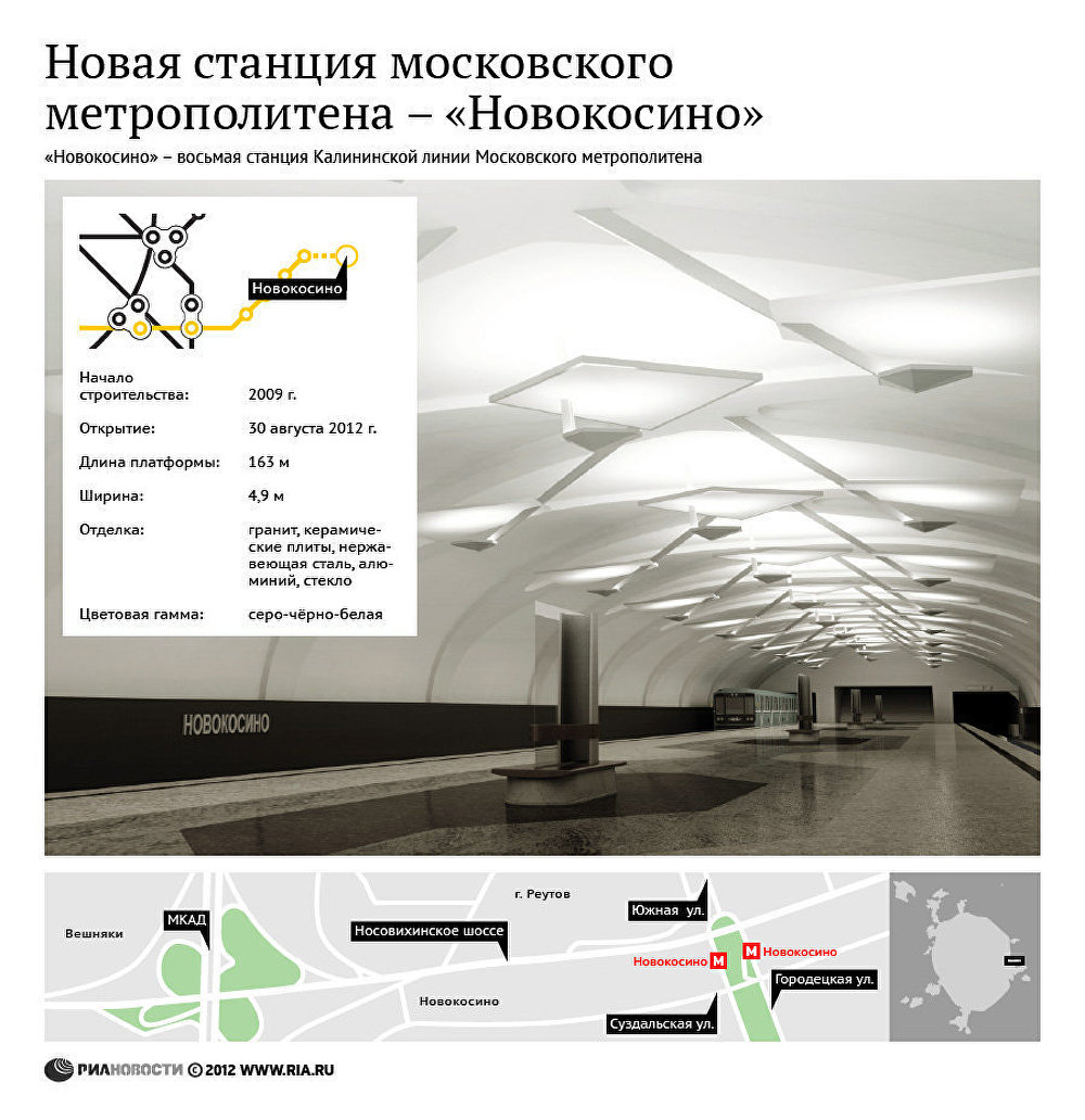 Новая станция московского метрополитена Новокосино Новая станция московского метрополитена Новокосино