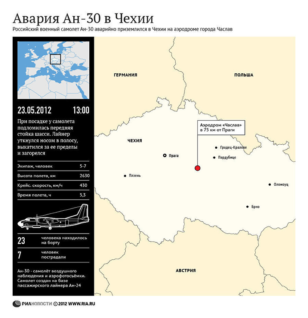 Авария Ан-30 в Чехии