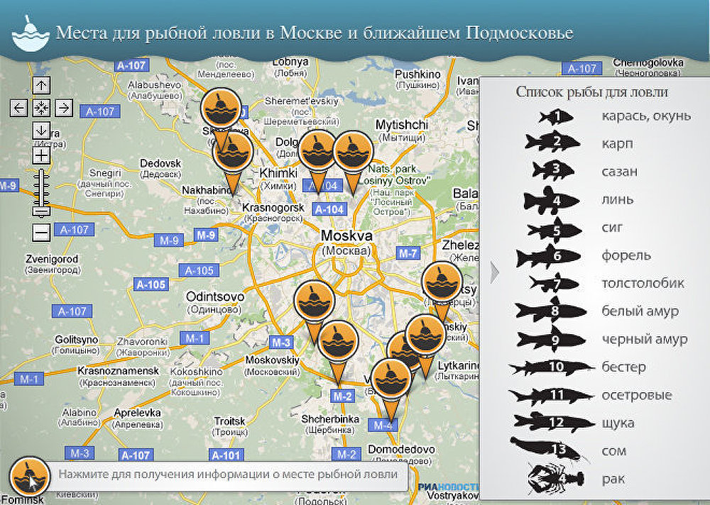 Места для рыбной ловли в Москве и Подмосковье