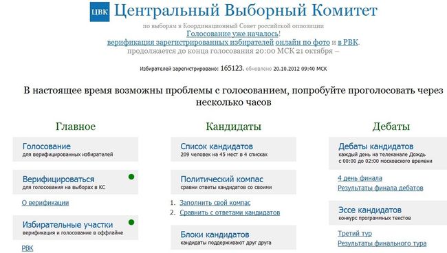 Сайт выборов в КСО