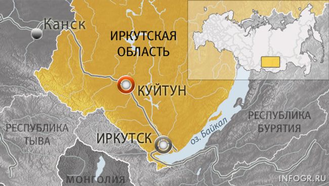 Карта Иркутской области