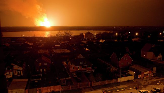 Пожар на газопроводе в Щелковском районе Московской области