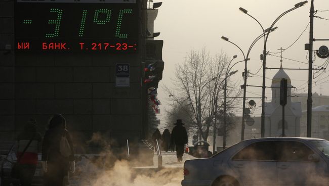 Сильные морозы в Новосибирске