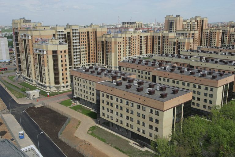 Вид со здания Международного информационного центра на Деревню Универсиады в Казани Вид со здания Международного информационного центра на Деревню Универсиады в Казани
