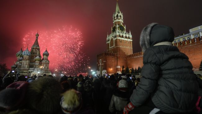 Празднование Нового года на Красной площади