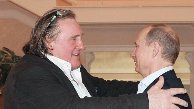 Встреча президента РФ В.Путина с Жераром Депардье в Сочи