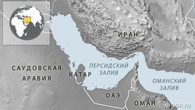 Карта Персидского залива