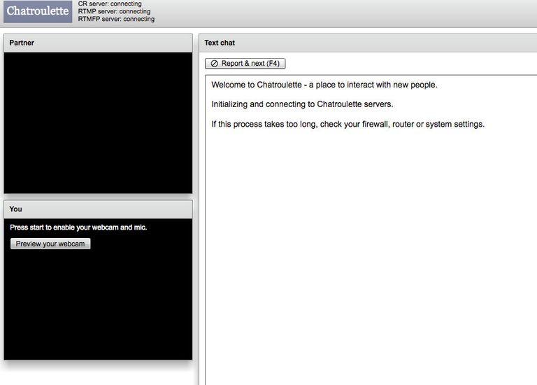 Скриншот сайта Chatroulette