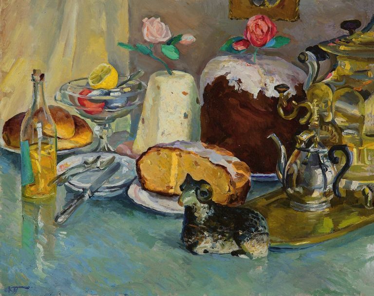 Аркадий Пластов. Пасхальный натюрморт. 1920-е г.г. х. м