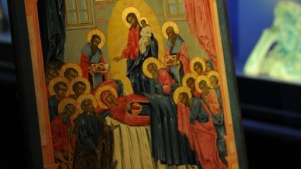 Икона «Успение Богородицы с образом Богоматери Неопалимая Купина» Икона «Успение Богородицы с образом Богоматери Неопалимая Купина» - РИА Новости, 1920, 14.08.2024