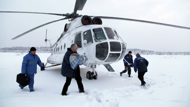 Работа санитарной авиации в Архангельской области