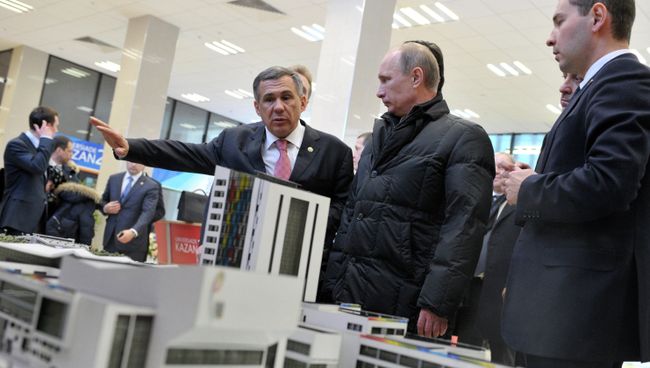 В.Путин посетил строящиеся объекты Универсиады-2013 в Казани В.Путин посетил строящиеся объекты Универсиады-2013 в Казани