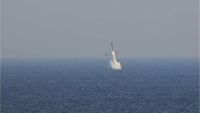 Запуск подводной версии сверхзвуковой крылатой ракеты БраМос. Архивное фото Запуск подводной версии сверхзвуковой крылатой ракеты БраМос. Архивное фото