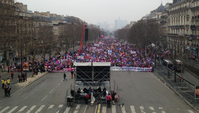 Акция протеста против однополых браков в Париже. Архивное фото