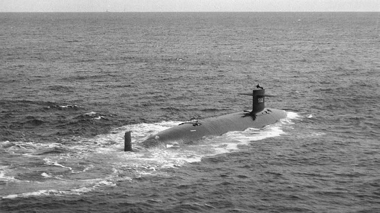 Подводная лодка SNN‑593 Трешер (Thresher) Подводная лодка SNN‑593 Трешер (Thresher) - РИА Новости, 1920, 10.04.2023