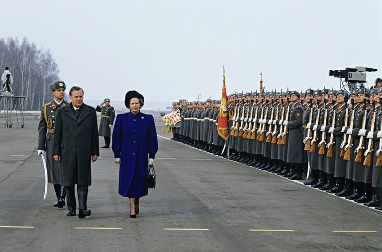 Премьер-министр Великобритании М.Тэтчер и председатель совета министров СССР Н.Рыжков