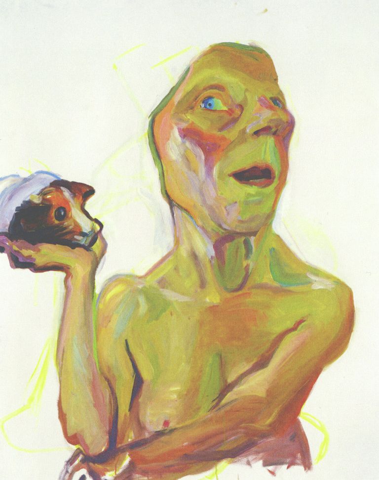 Мария Лассинг, С морскими свинками, 2000 Мария Лассинг, С морскими свинками, 2000